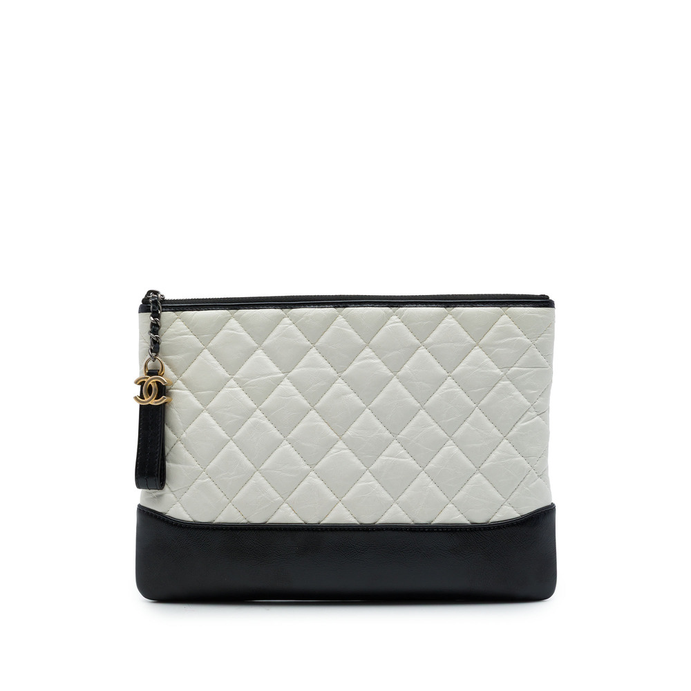 Pre-Loved Chanel Medium Bicolor Quilted Aged Calfskin Gabrielle O Case Clutch